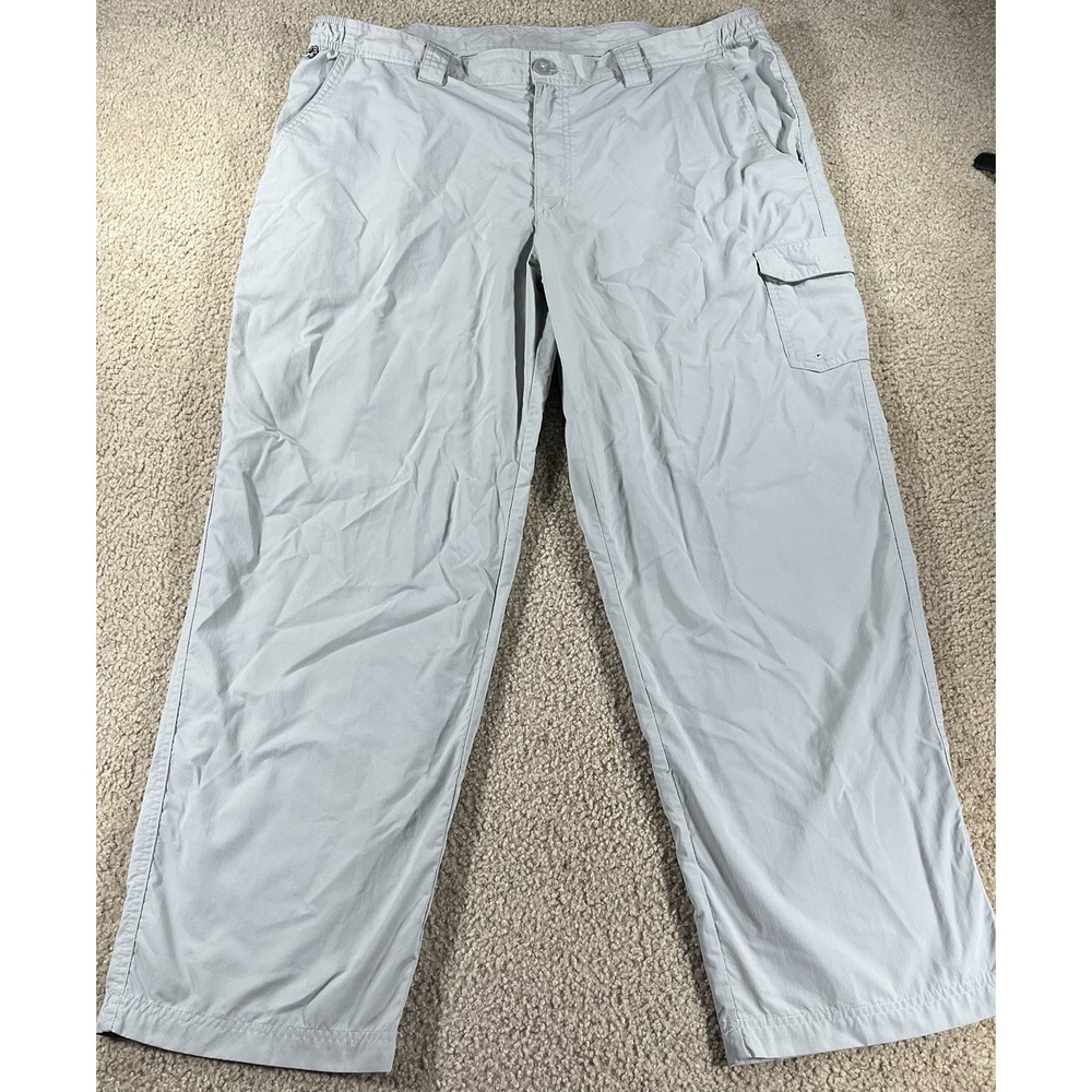 Columbia PFG Fishing Hiking Cargo Pants FM8281  Mens Gray Lightweight size 40X30